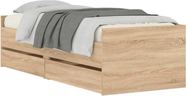 vidaXL Bettgestell mit Schubladen in Sonoma-Eiche, modern, Farbe: Beige - Bild 1