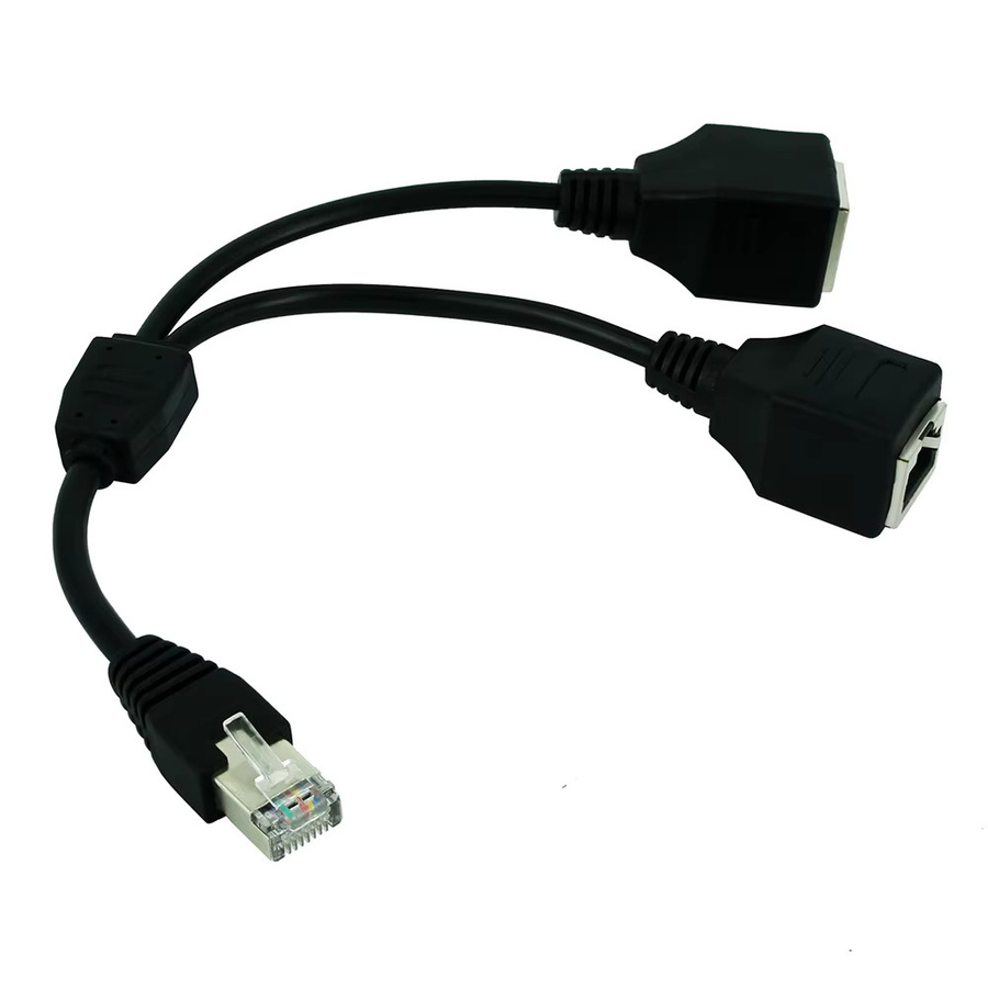 OULLX RJ45 LAN-Splitterkabel Ethernet Netzwerkadapter Cat5e in Schwarz - Bild 3