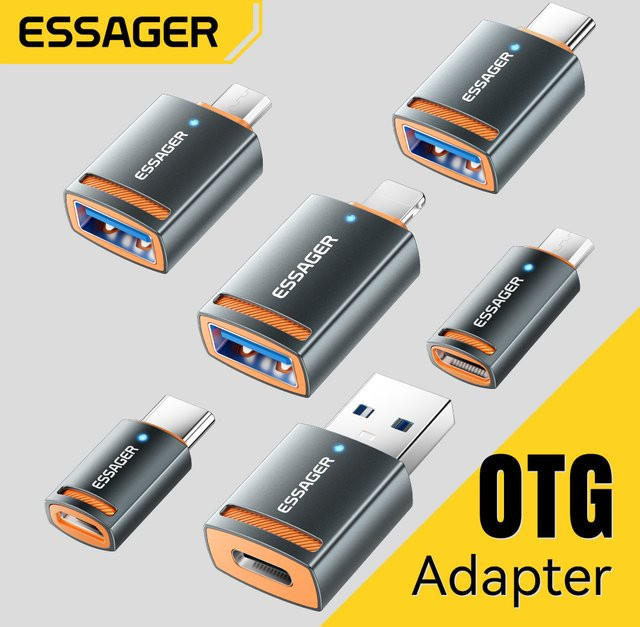 Essager USB 3.0 OTG Adapter Konverter mit Typ-C, USB-A und Micro USB Anschlüssen für MacBook, Samsung und iPhone - Bild 1