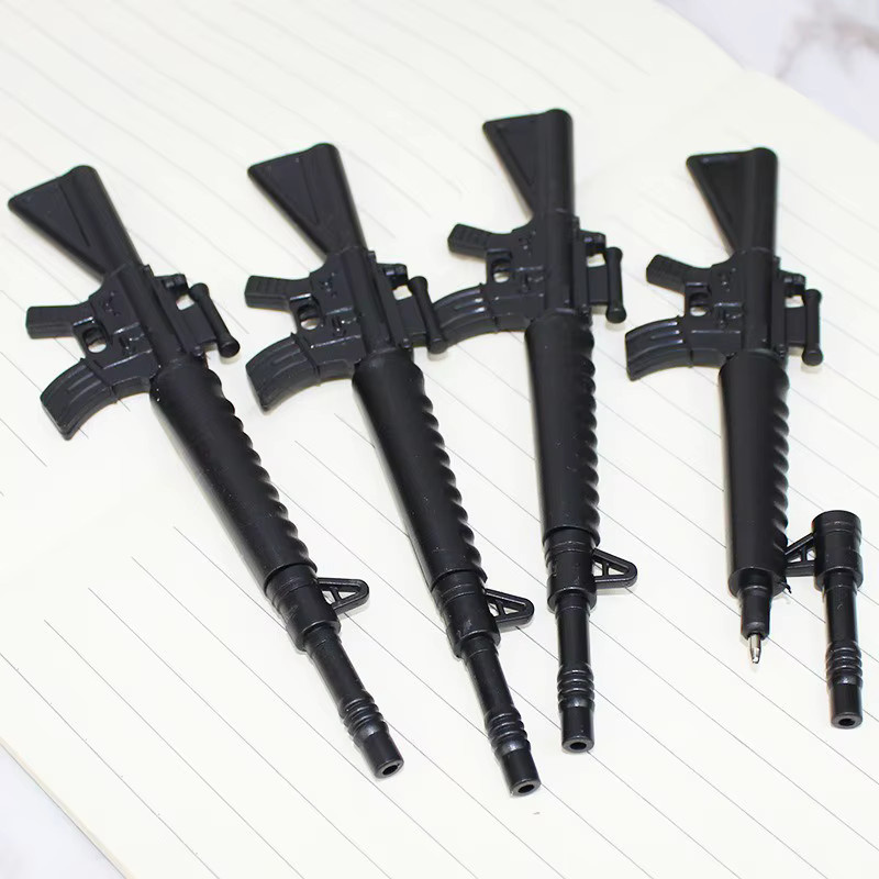 3-teiliges Set Kawaii Gelstifte in Pistolenform für kreativen Schulbedarf, Farbe: Schwarz - Bild 3