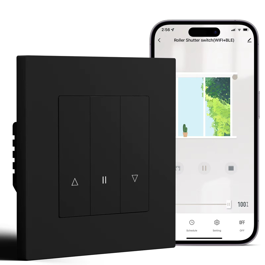 BSEED E Serie Smart Zigbee Rollladen Schalter für elektrische motorisierte Jalousien, Tuya Google Home Alexa Sprachsteuerung, Schwarz - Bild 2