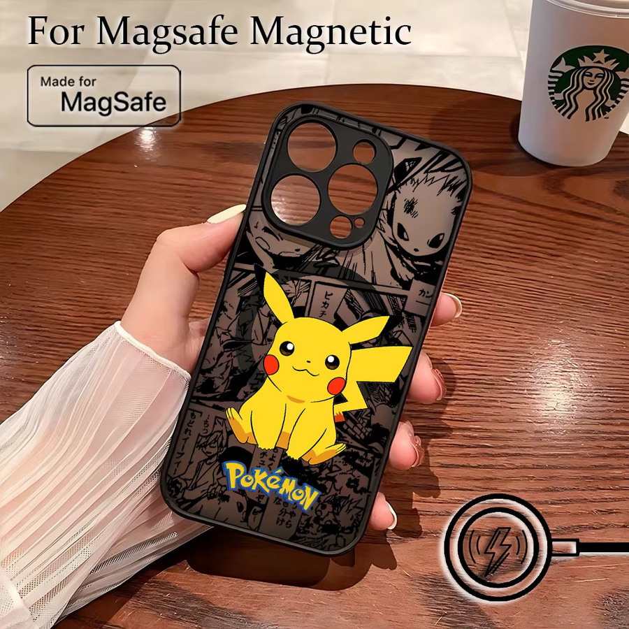 Potdemiel Pikachu Handyhülle mit matter magnetischer Rückseite für iPhone Modelle in Multicolour - Bild 1