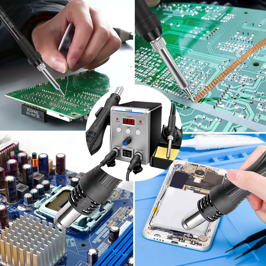 TKKEACE SMD BGA Rework-Lötstation VS 8858 Heißluftgebläse in Schwarz - Bild 4