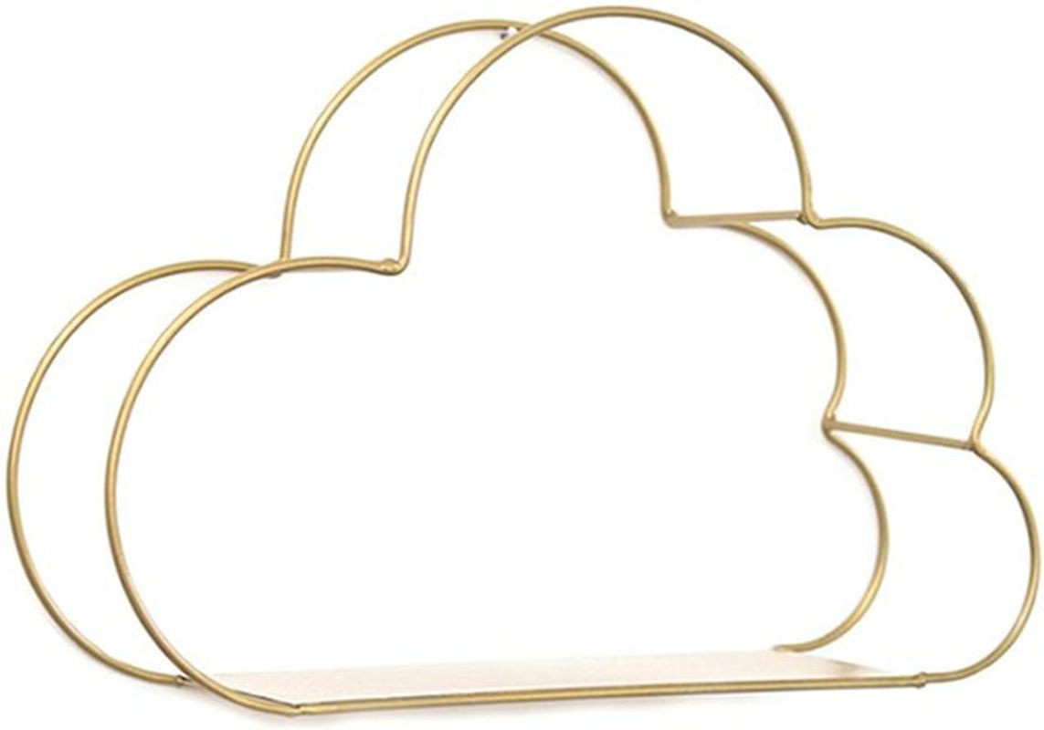 CosyHome Dekoregal in Wolkenform aus Metall in Kupfer und Gold für die Wandmontage - Bild 1
