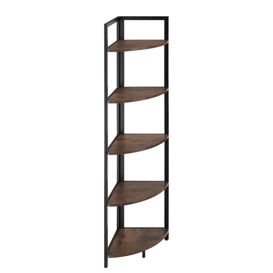 tectake Eckregal Industrial Style in Holzoptik mit 5 Ebenen, B/T/H: 30 x 30 x 150 cm - Bild 3