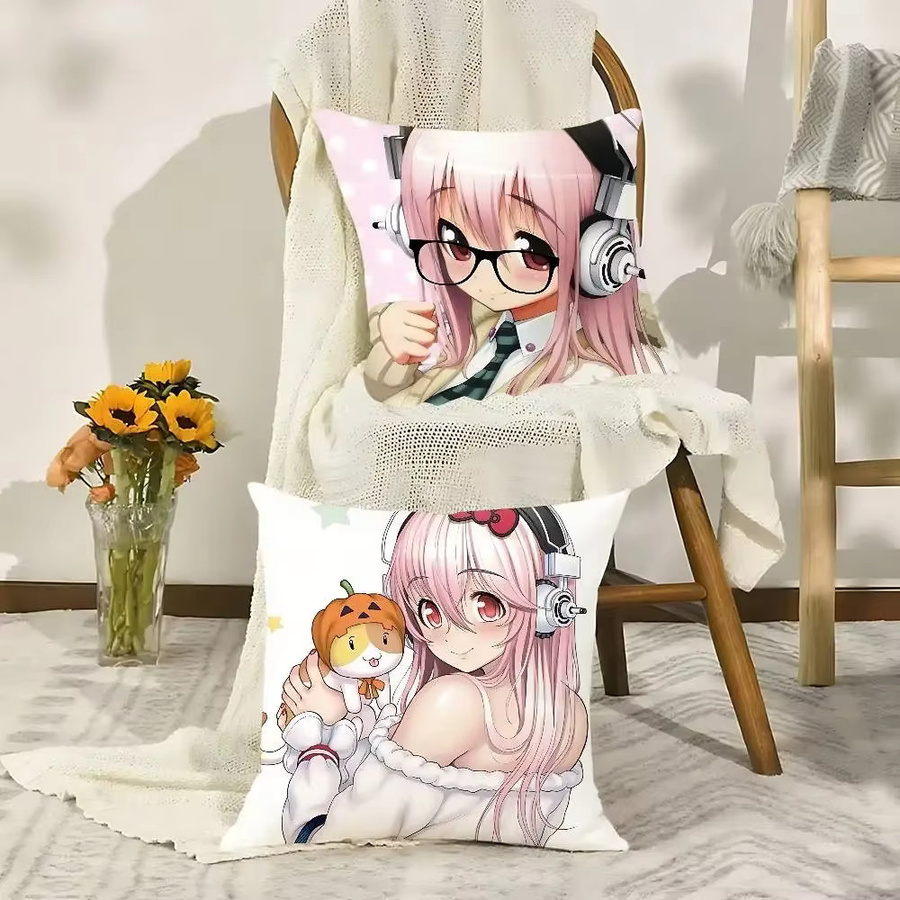 52TOYS Super Sonico Kissenbezug aus Polyester mit Reißverschluss, Mehrfarbig, B/T/H: 40 x 40 x 40 cm - Bild 2