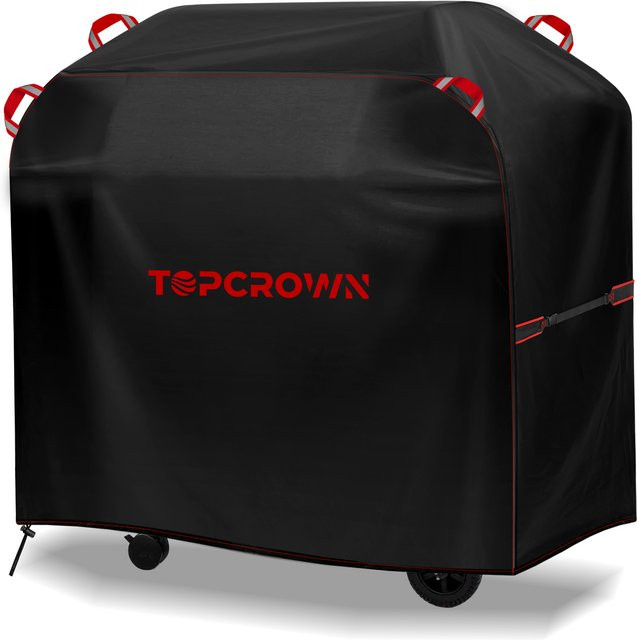 Topcrown Outdoor-Grillabdeckung Tc-420D Red Line BBQ-Abdeckung aus UV-beständigem 420D Oxford-Gewebe in Schwarz, B/H/T: 110 x 81 x 66 cm - Bild 1