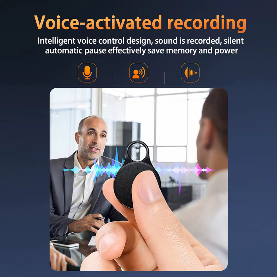 occkic Mini Voice Recorder Tragbares Sprachaktiviertes Diktiergerät mit Rauschunterdrückung und MP3 Player in Schwarz - Bild 3