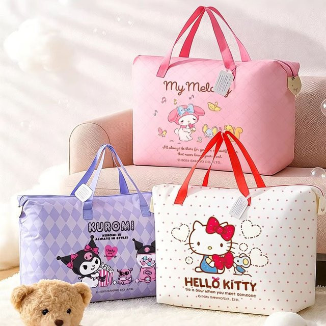 Sanrio Aufbewahrungstasche aus Baumwolle in Blau mit großem Fassungsvermögen für Bettdecken und Kleidung - Bild 1