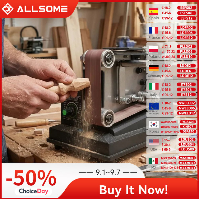 ALLSOME Bandschleifer-Kombigerät als multifunktionale Schleif- und Schärfmaschine für Holz und Messer, Breite: 53,3 cm - Bild 1