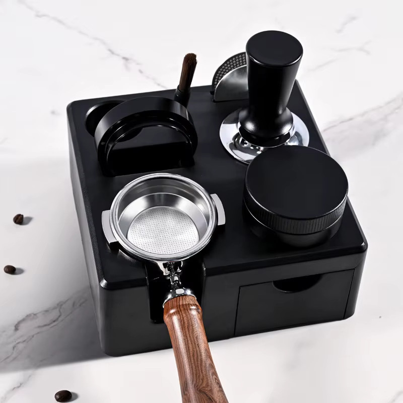 Kaffee Tamper Station Matte für Delonghi und Breville E61 Espresso Barista Zubehör in Schwarz - Bild 2