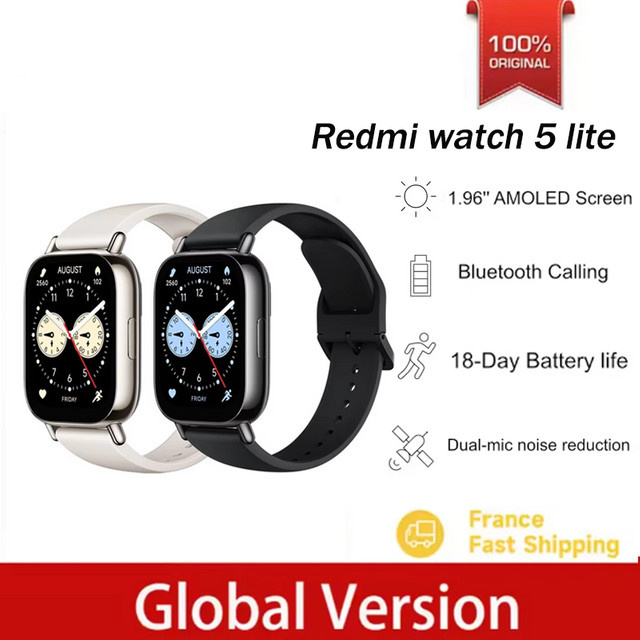 Xiaomi Redmi Watch 5 Lite Smartwatch mit 1,96 Zoll AMOLED Display, Bluetooth Telefonie, GNSS und 150 Sportmodi, Schwarz - Bild 1