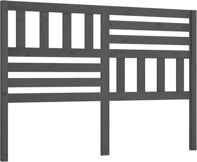 vidaXL Kopfteil aus Kiefer-Massivholz in Grau, rustikales Design, B: 141 cm, H: 100 cm, T: 4 cm - Bild 1