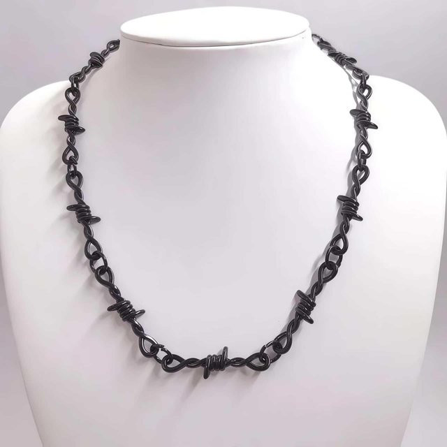 Global Finds Schmuck-Set Stachelhalsband & Armband, Messing, Schwarz, Unisex - Bild 1