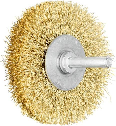 PFERD Rundbürste ungezopft aus Messing-Draht Ø70 x 15 mm mit 6 mm Schaft-Durchmesser, Gold - Bild 1