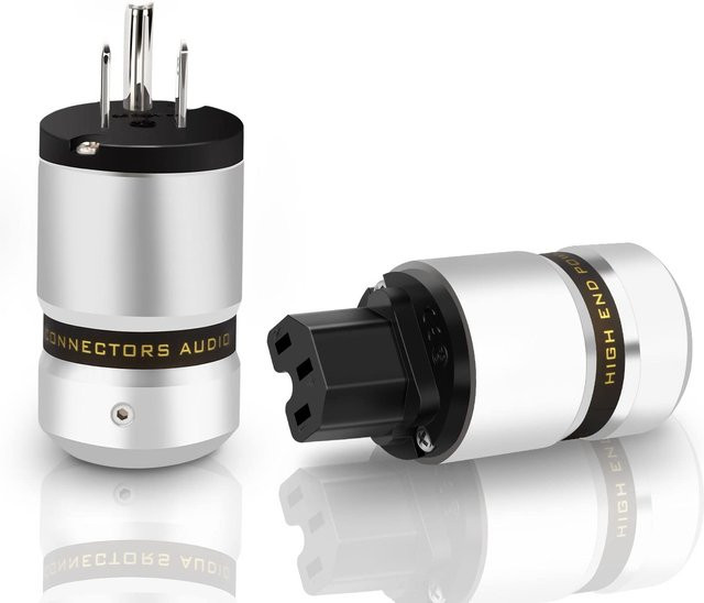Preffair Hi-End Audio-Netzstecker IEC C13 aus Aluminium in Silber - Bild 1