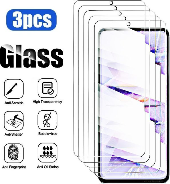 3er-Set gehärtetes Glas Displayschutzfolie für Xiaomi Redmi K60 Pro K60E K50 K40 in Transparent - Bild 1
