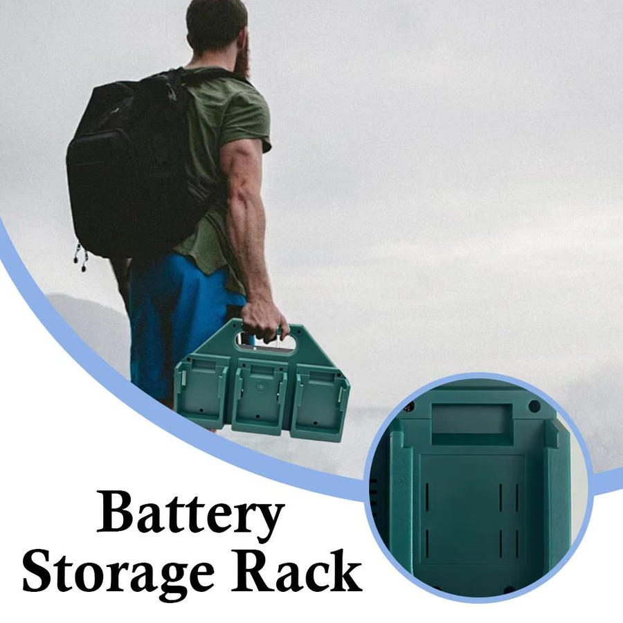 J1HA Schlagfestes 18-V-Batterie-Aufbewahrungsregal für Makita, Werkzeugzubehör zur Organisation von 4 oder 6 Zellen, Kunststoffhalter - Bild 2