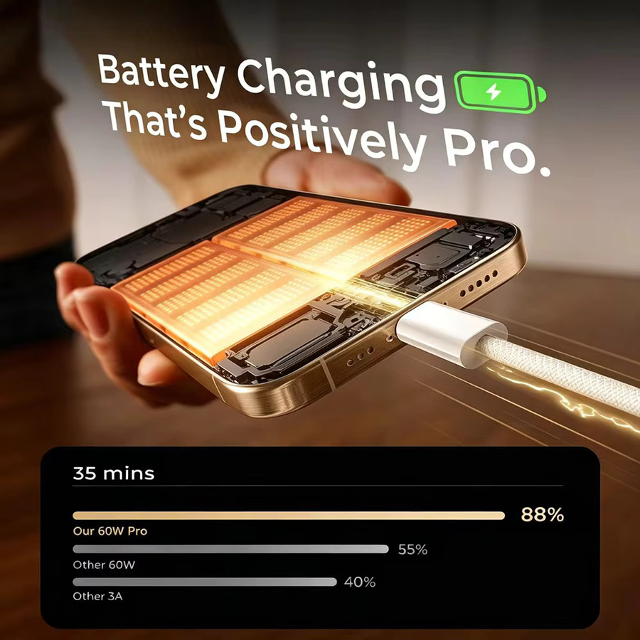 NNBILI Typ-C-zu-Typ-C-Datenkabel mit 100W Schnellladefunktion in Weiß für iPhone 15 16 17 Samsung und Xiaomi - Bild 3