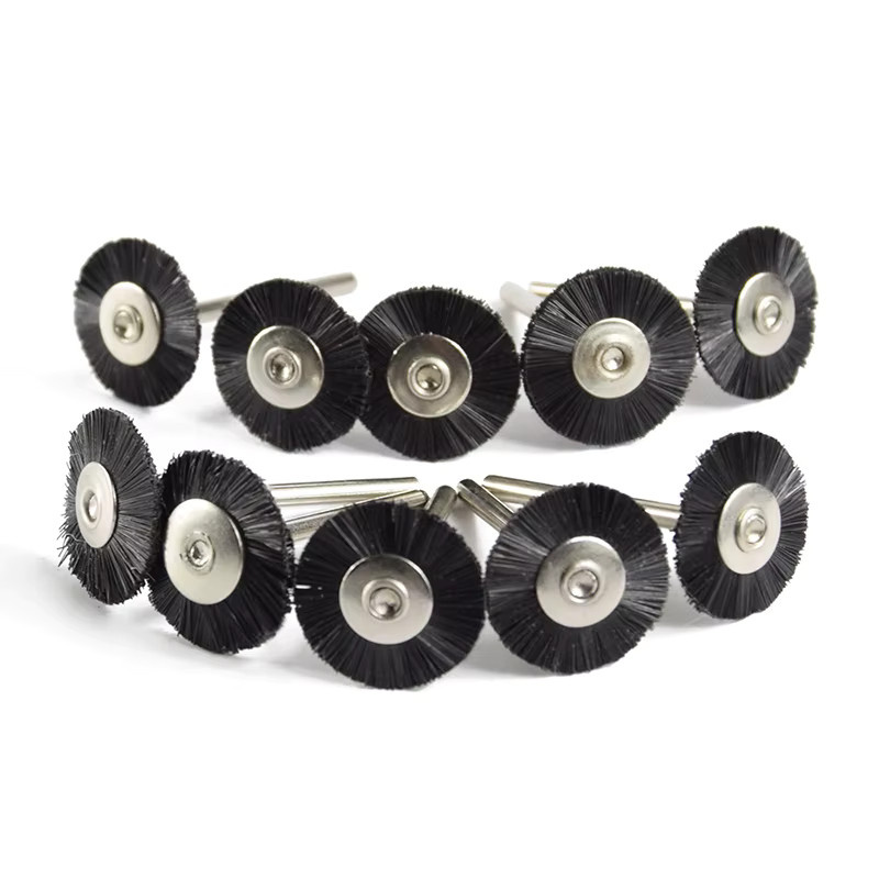 CMCP Polierdrahtbürsten-Set 10 Stück mit 22 mm Durchmesser und 3,0 mm Schaft aus Edelstahl, Nylon und Messing zum Polieren und Schleifen für Dremel-Rotationswerkzeuge - Bild 6