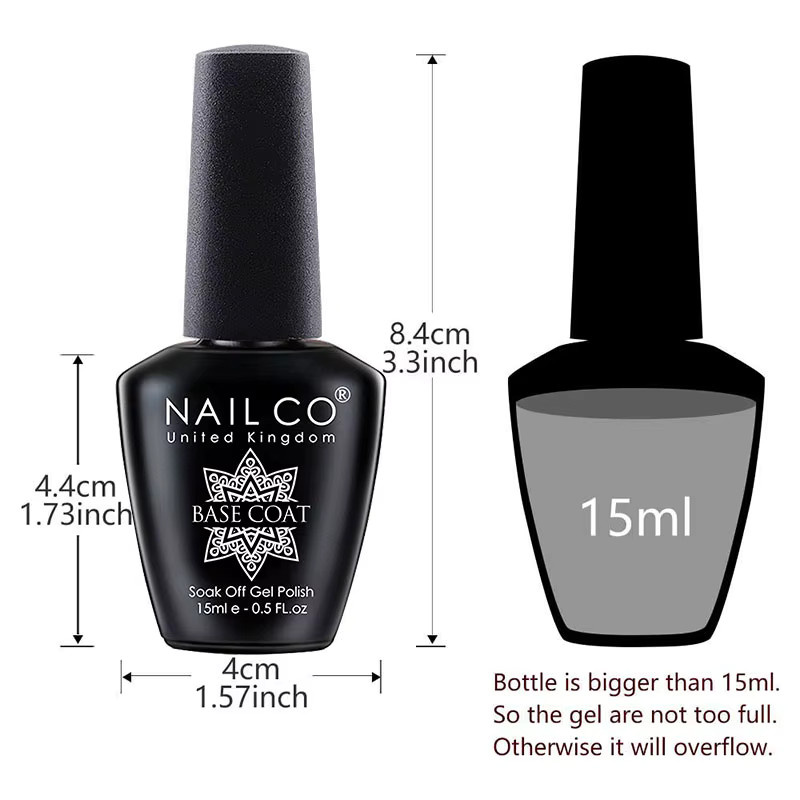 NAILCO Top Coat Base Coat Gel Nail Primer, 15 ml - Bild 2