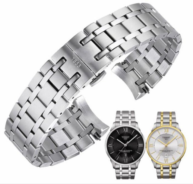 Tissot Uhrenarmband Edelstahl, Butterfly-Doppelschnalle, 21 mm, silber, Herren - Bild 1