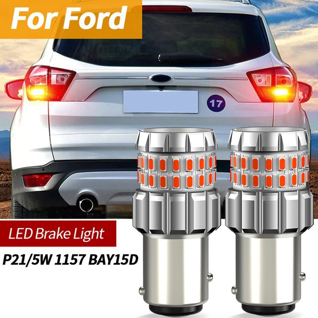 2er Set LED Bremslicht P21/5W 1157 BAY15D Canbus in Silber für Ford BMax Fiesta Focus Fusion Galaxy Kuga Mondeo Ranger SMax - Bild 1