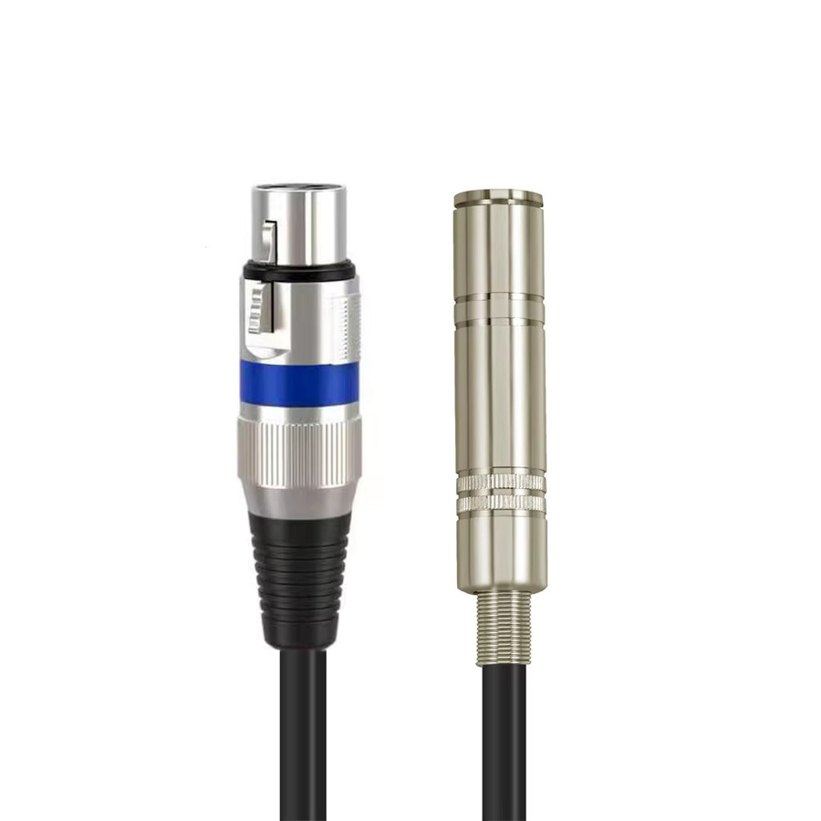 BSN Symmetrisches Audio-Adapterkabel von 6,35 mm 1/4 Zoll Buchse auf XLR 3-Pin Stecker und Buchse für Mikrofon, Mischpult und Studio - Bild 2