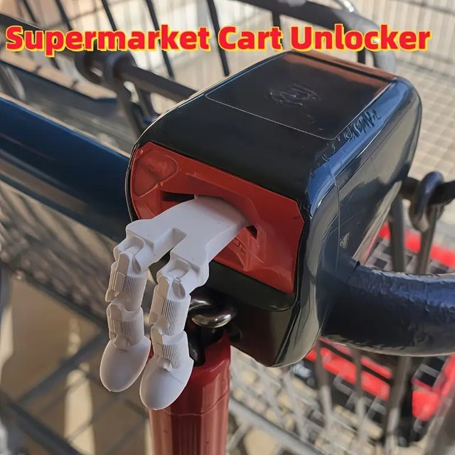 Kreativer Einkaufswagen-Schlüsselanhänger als Entriegelungswerkzeug und Wagen-Token aus Kunststoff in Grün - Bild 1