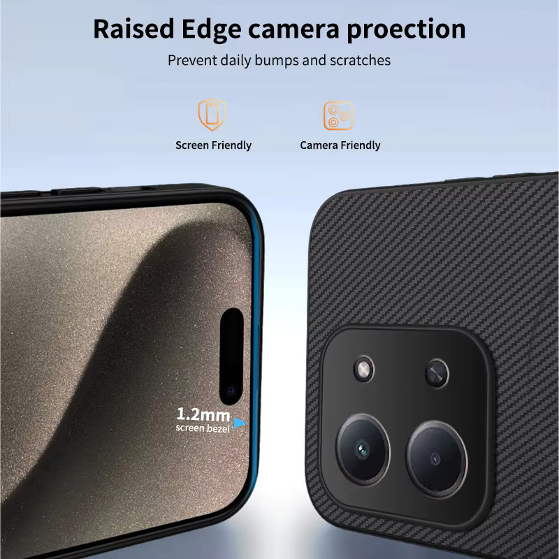 Magnetische Schutzhülle für Xiaomi Redmi 15C in Carbon-Optik aus PU-Leder, kompatibel mit 4G und 5G, erhältlich in Blau und Schwarz - Bild 3