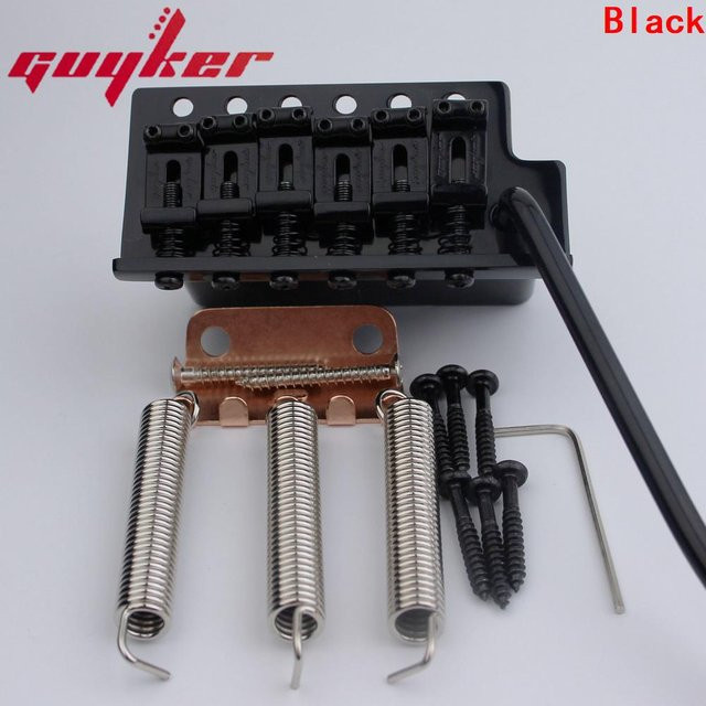 Guyker Tremolo-Brücke für St E-Gitarre mit Vintage gebogenen Stahl-Sätteln in Schwarz - Bild 1