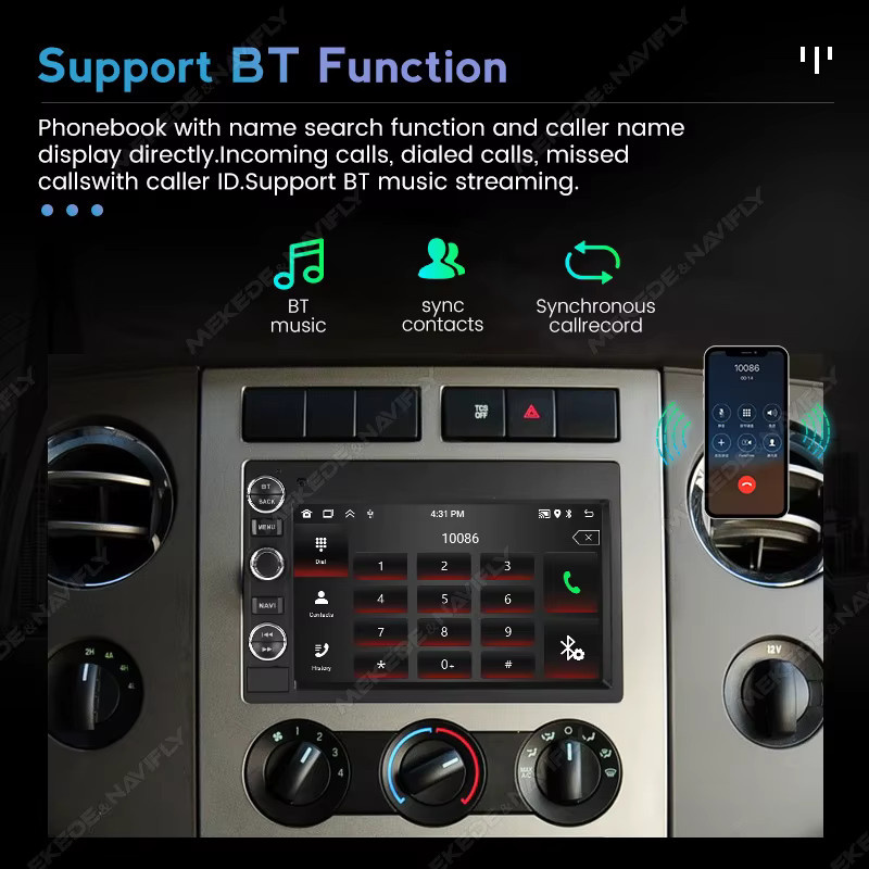 MEKEDE Android 15 Multimedia Autoradio mit Carplay, GPS und WiFi für Ford F150 F250 F350, Fusion, Mustang, Explorer, Edge und Focus in Schwarz - Bild 3
