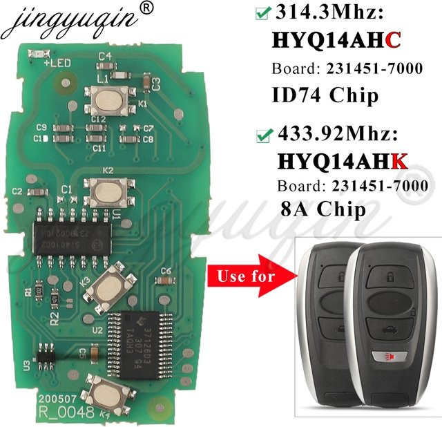 Smart Remote Key Platine für Subaru Cross Trek Forester Impreza Legacy Outback ID74/8a Hyq14ahk/hc in Grün von jingyuqin - Bild 1