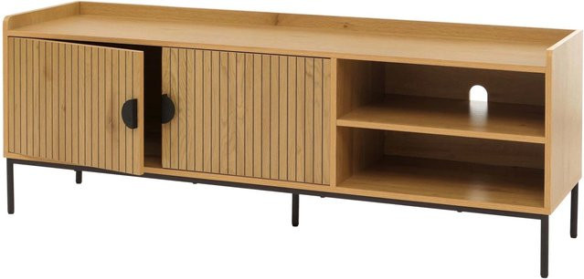 MCW TV-Rack O39 Lowboard in Eucalyptus mit Lamellen-Design, Farbe: Braun, B/T/H: 150 x 40 x 56 cm - Bild 2