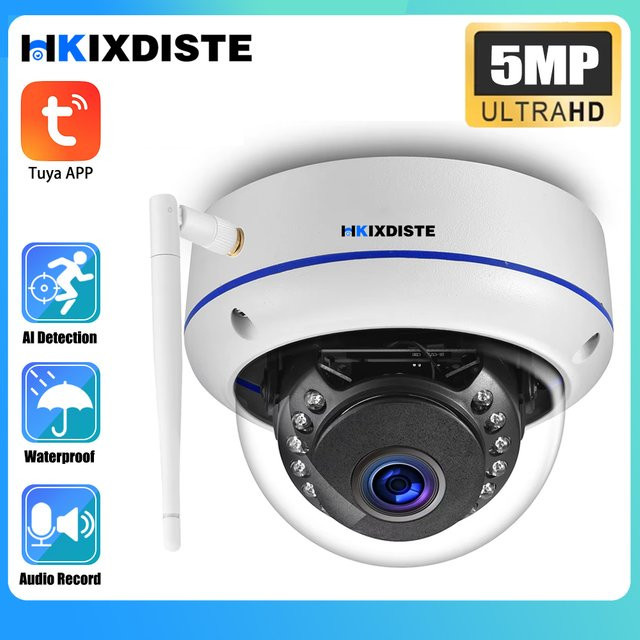 Tuya Smartlife Fisheye WLAN Kamera mit 5MP Auflösung, 150 Grad Weitwinkel und IR Nachtsicht, Weiß - Bild 1