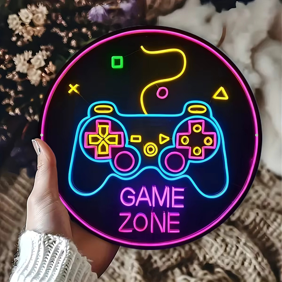 Potdemiel Rundes Retro Wandschild aus Aluminium für Spielbereich und Garage, Durchmesser: 20,32 cm, Mehrfarbig - Bild 3