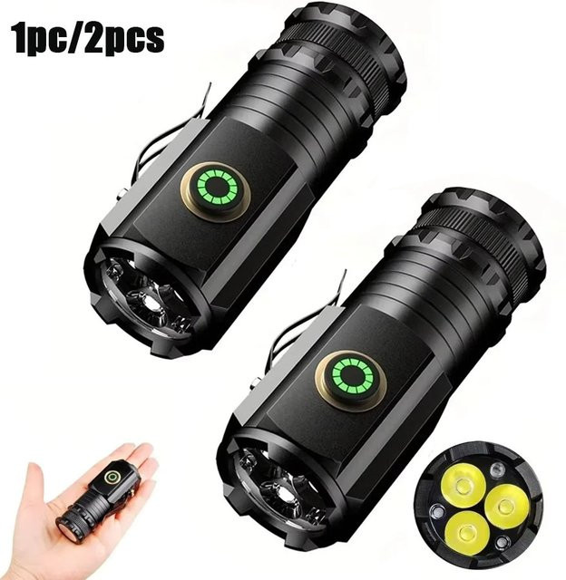 Heinast Mini-LED-Taschenlampe mit Stiftclip, wiederaufladbar und wasserdicht für Wandern und Camping - Bild 1