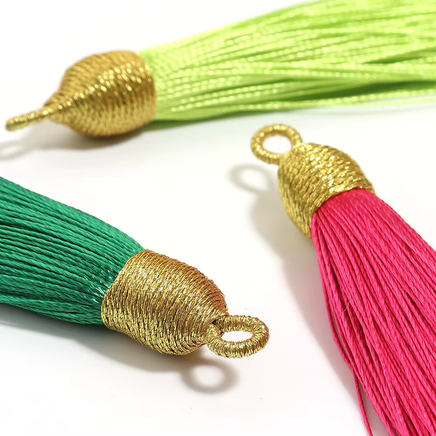 Louleur Quaste, Polyester Seide, Gold Farbe, 6 Teile/Los - Bild 4