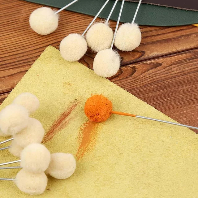 Wolle Ball DIY Zubehör Set mit Farbstoff, Öl-Sealer und Pinseln für Lederarbeiten, 10 Teile pro Paket - Bild 1