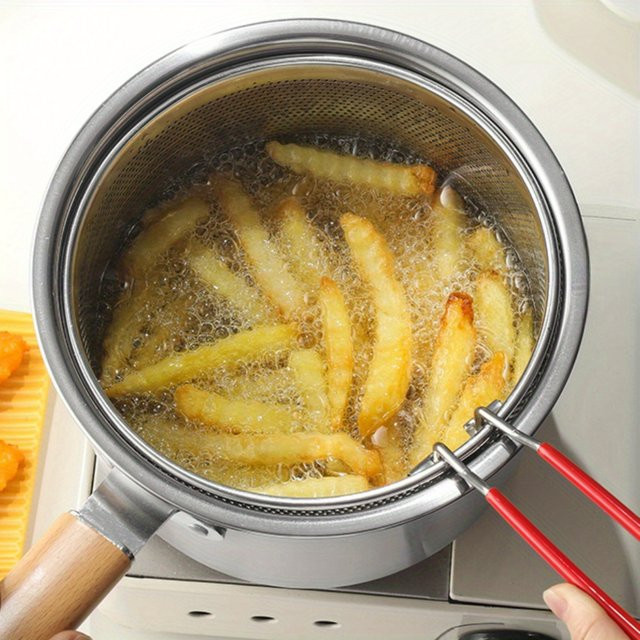 Edelstahl Kochgeschirr-Set in Silber mit Bratkorb und Glasdeckel, Antihaft-Topf und Milchpfanne aus 304 SUS Edelstahl - Bild 1