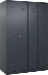 C+P Spind Classic PLUS Garderobenschrank mit 4 Abteilen, Anthrazit, H x B x T: 185 x 120 x 50 cm - Bild 1