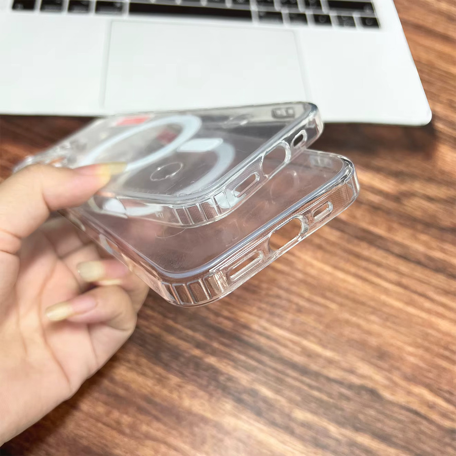 Fundas MagSafe Magnetische Schutzhülle für iPhone 17 Pro Max in Transparent mit Acryl-Rückseite und Luftabdeckung - Bild 5