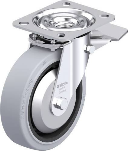 Blickle L-POEV 125XR-ST-SG-FA Stahlblech-Lenkrolle in Grau und Schwarz mit 125 mm Rad-Durchmesser und einer Tragfähigkeit von 250 kg - Bild 1