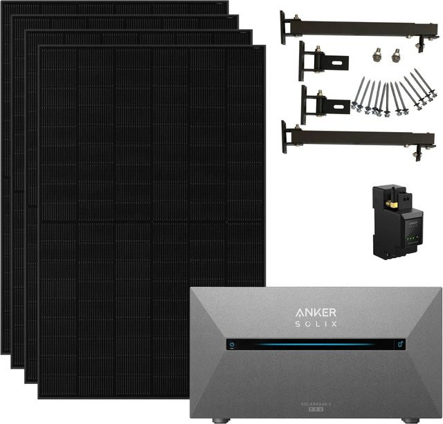 Anker SOLIX Balkonkraftwerk 1.820 W mit Solarbank 2 E1600 Pro und Smart Meter in Schwarz - Bild 1