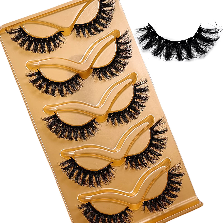 JIEFUXIN Cat-Eye-Kunstwimpern, Black, Unisex, 5 Paar - Bild 5