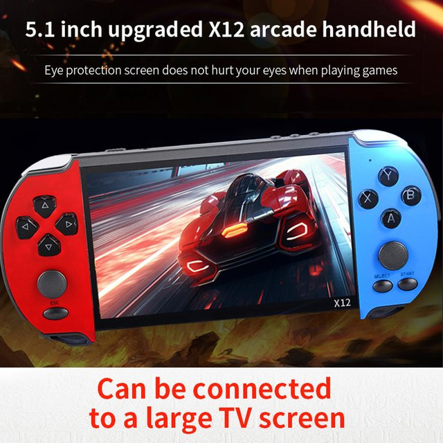 AyeBeau Tragbare Handheld Retro Videospielkonsole mit Emulator für Kinder in Rot oder Blau - Bild 1