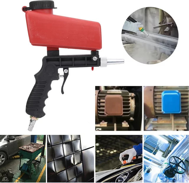 KKMOON Handheld Sandstrahlpistole Rot, Pneumatisches Strahlwerkzeug mit 90 PSI - Bild 1