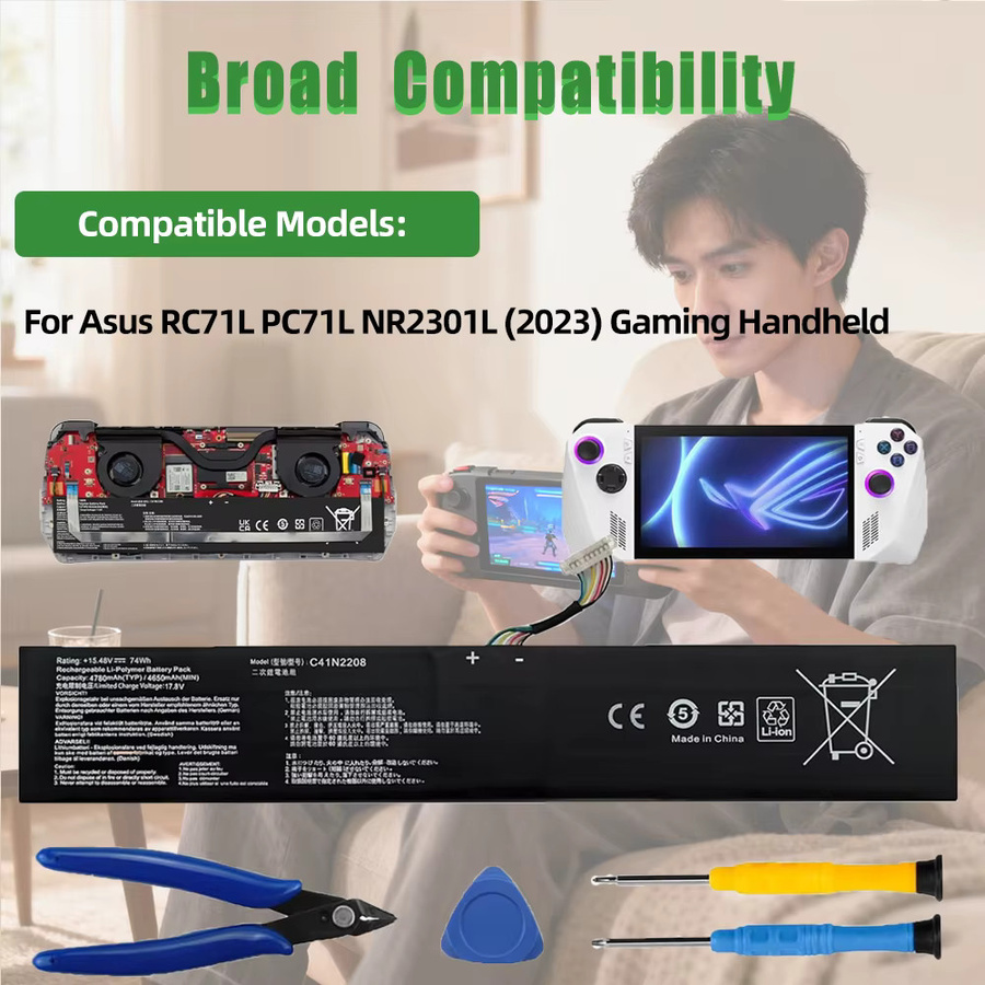 SKOWER Akku C41N2208 für Asus ROG Ally Gaming Handheld Z1 Z1E Extreme, 15,48 V, 4780 mAh, Schwarz - Bild 2
