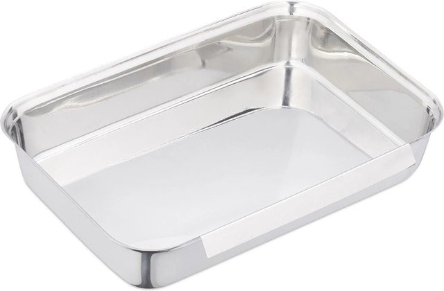 Relaxdays Panierstraße Körbe aus Edelstahl in Silber, 5er Pack, B: 17 cm, T: 23 cm, H: 4 cm - Bild 1