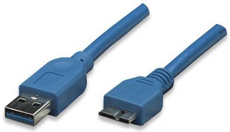 TECHly USB-Kabel ICOC MUSB3-A-020 in Blau mit USB-A und Micro-USB Typ B (M), 2,0 m - Bild 1